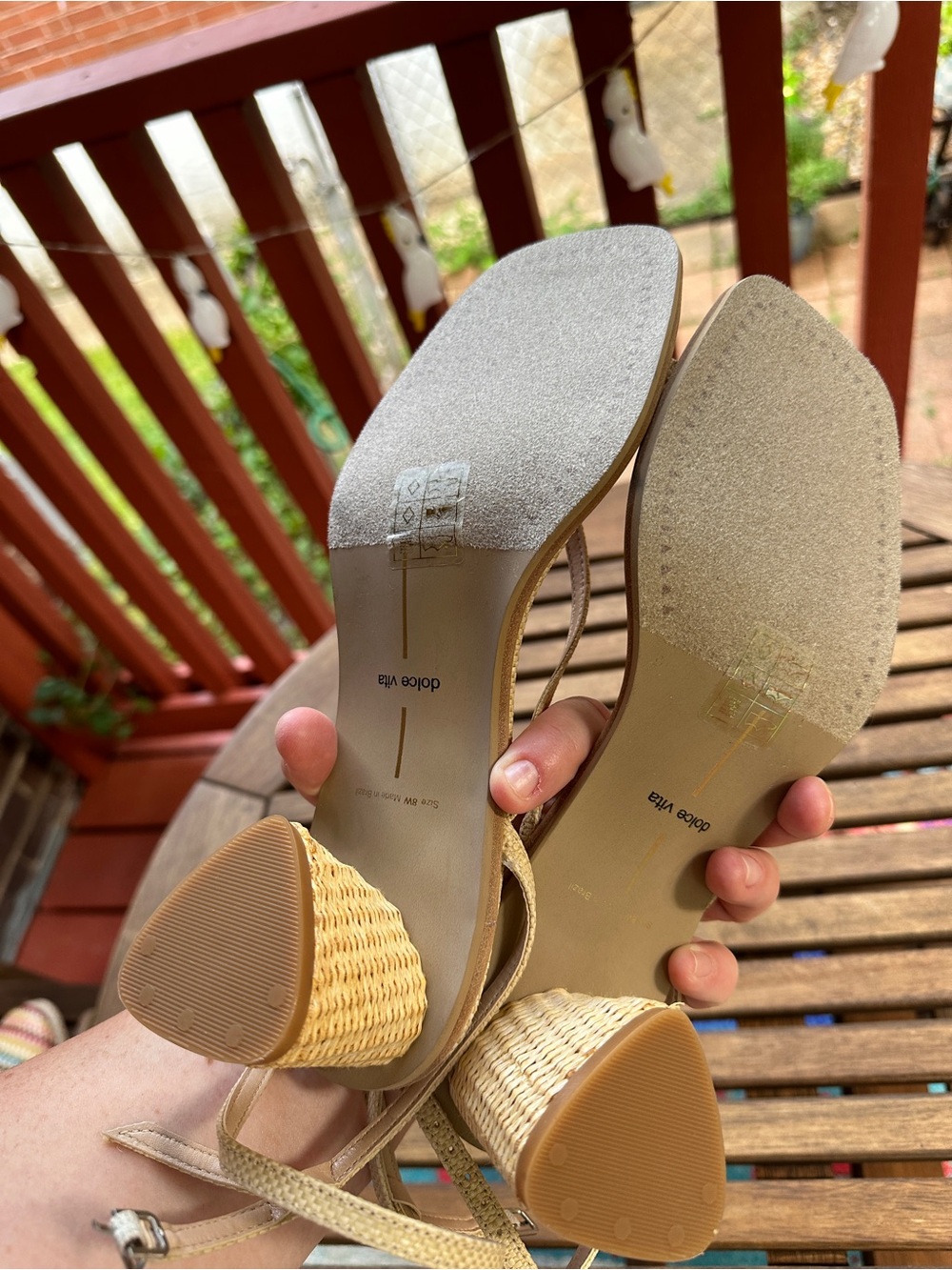 Dolce Vita Woven Block Heel Sandals 8 - Picture 5 of 6